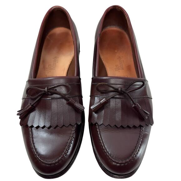 Allen Edmonds Loafer Size 13 D Burgundy Leather Chelsea Dress Kiltie Tassel - Picture 2 of 11